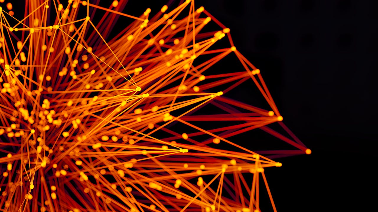 Mastering the First Impression: Your intriguing post title goes here Vibrant orange lines and dots form an abstract network on a dark background, evoking technology and connectivity.